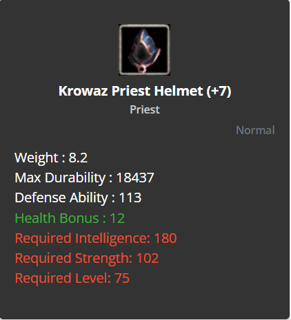 Krowaz Priest Helmet +7