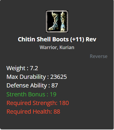 Chitin Shell Boots +11 (Reverse)