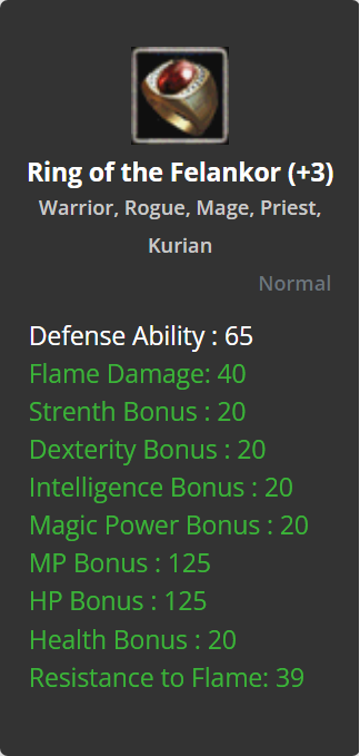 Ring of The Felankor +3